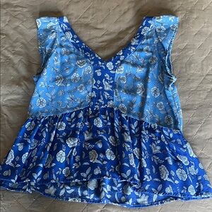 Floral Blue Women's Top